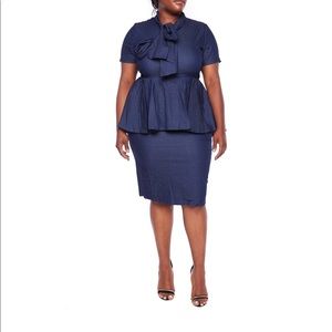 New xl denim peplum dress